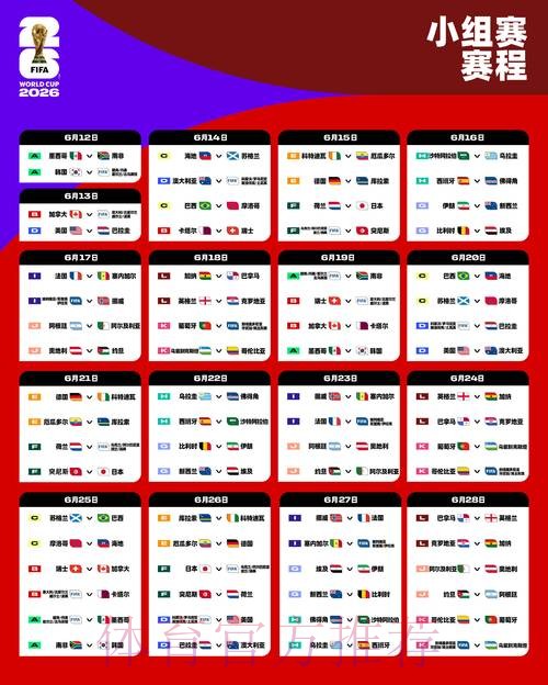 2026世界杯赛程一览比赛时间表查询入口